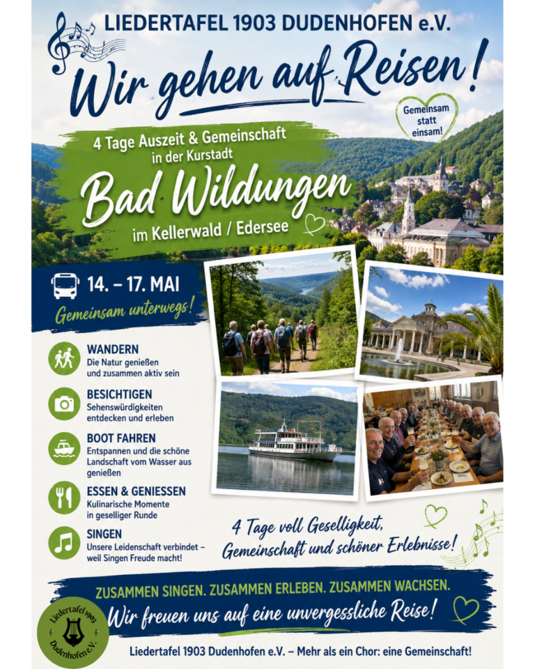 Die Liedertafel geht auf Reisen