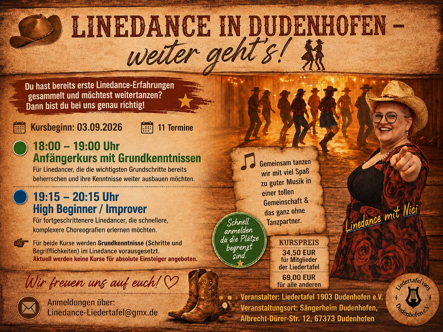Linedance - Anfängerkurs mit Grundkenntnissen