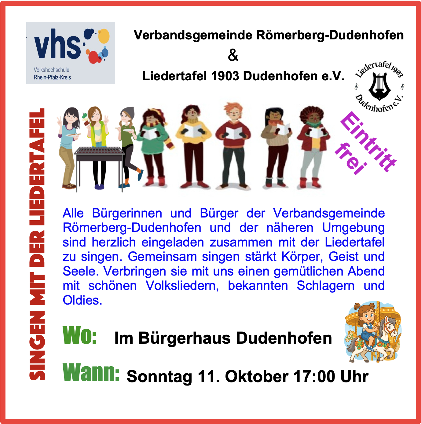 Volksliedersingen mit Klaus und Steffi auf der Kerwe in Dudenhofen am Sonntag den 11.Oktober